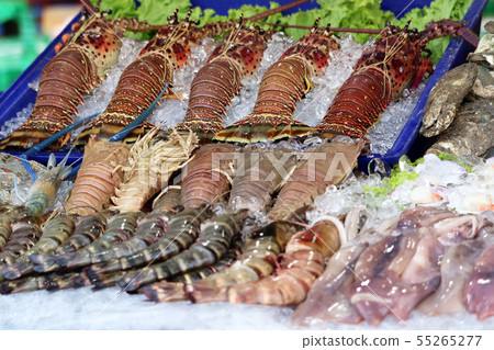 Fresh lobster and seafood on street food can be Fresh lobster and seafood on street food can be 55265277