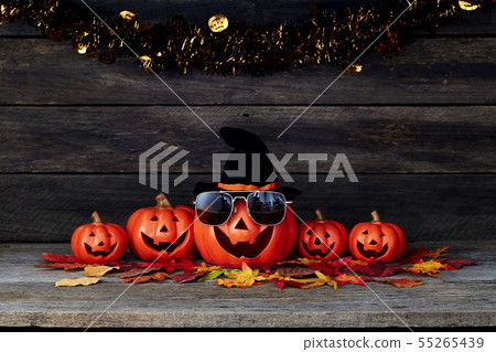 Halloween pumpkin lantern. Trick or treat on a 55265439