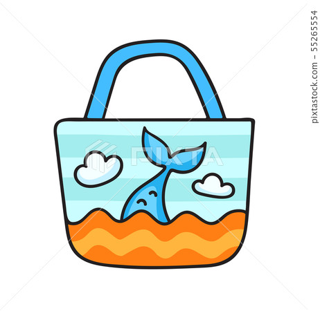 Beach bag with a mermaid tail. Beach bag with a mermaid tail. 55265554