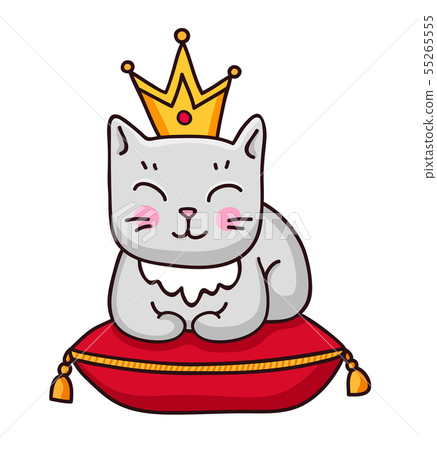 Gray cat with crown. 55265555