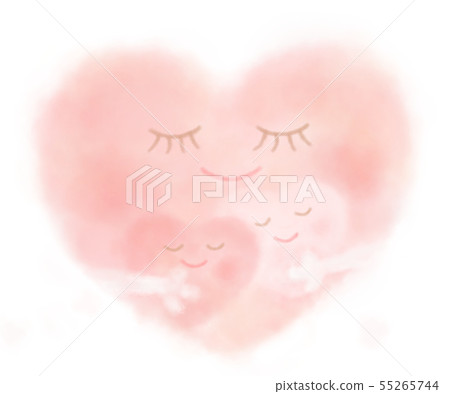 Cute heart watercolor parent and child Cute heart watercolor parent and child 55265744