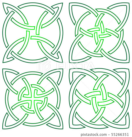 Set of celtic shamrock knot in circle. Symbol of Set of celtic shamrock knot in circle. Symbol of 55266351