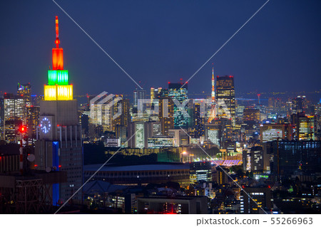 Tokyo cityscape in Japan NTT DoCoMo Yoyogi Building, New National Stadium, etc. · 1 year left until Tokyo Olympics = taken on July 24 Tokyo cityscape in Japan NTT DoCoMo Yoyogi Building, New National Stadium, etc. · 1 year left until Tokyo Olympics = taken on July 24 55266963