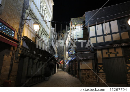 World Heritage site Mont-St-Michel, downtown of Mont-St-Michel 55267794