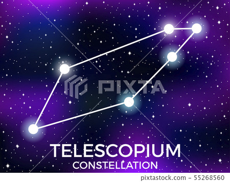 Telescopium constellation. Starry night sky. 55268560