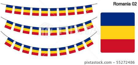 羅馬尼亞國旗矢量數據（彩旗花環） 55272486