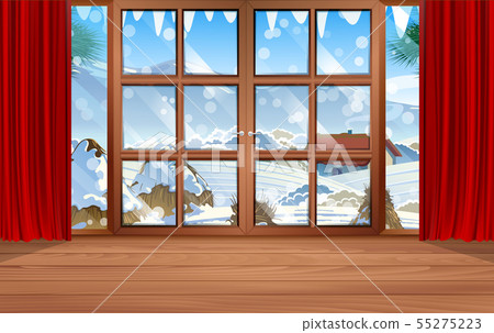 glass door of the house in snowday glass door of the house in snowday 55275223
