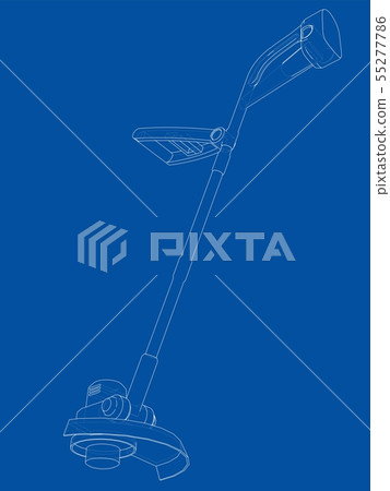 Outline trimmer grass cutter. Vector Outline trimmer grass cutter. Vector 55277786