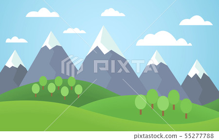 Vector illustration of a mountain landscape with Vector illustration of a mountain landscape with 55277788