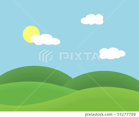 Flat design illustration of landscape with meadow Flat design illustration of landscape with meadow 55277789
