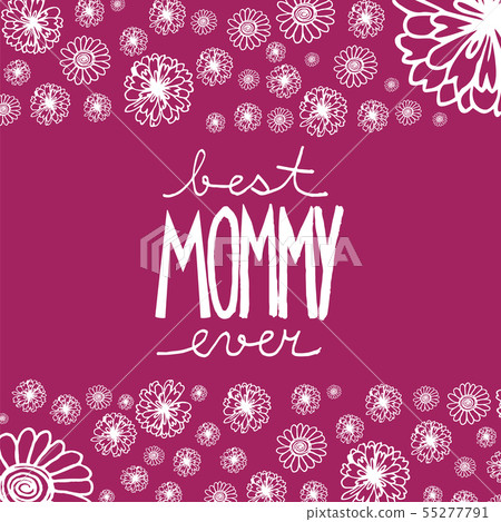 Doodle greeting card on mother's day, with flowers Doodle greeting card on mother's day, with flowers 55277791