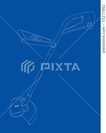 Outline trimmer grass cutter. Vector Outline trimmer grass cutter. Vector 55277862