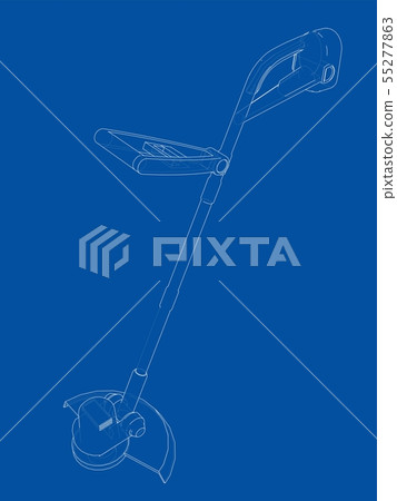 Outline trimmer grass cutter. Vector 55277863