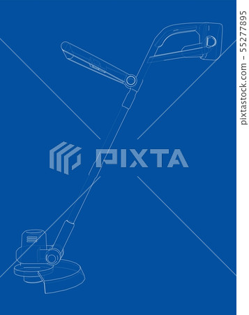 Outline trimmer grass cutter. Vector 55277895