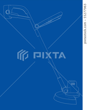 Outline trimmer grass cutter. Vector Outline trimmer grass cutter. Vector 55277963