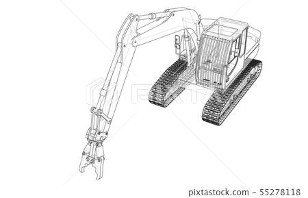 Outline sloopkraan concept. Vector 55278118