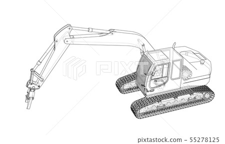 Outline sloopkraan concept. Vector Outline sloopkraan concept. Vector 55278125
