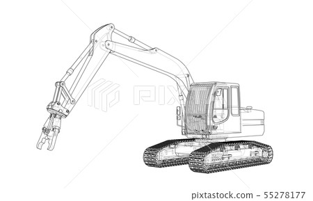 Outline sloopkraan concept. Vector 55278177