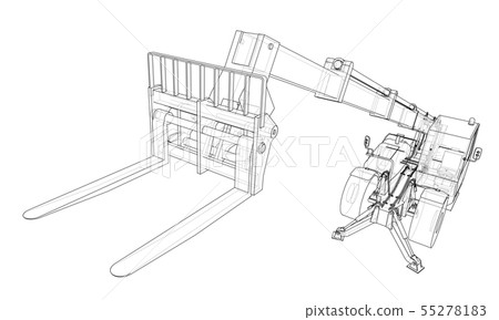 Forklift concept. Vector rendering of 3d Forklift concept. Vector rendering of 3d 55278183