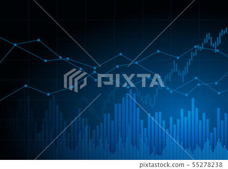 Illustration of blue business chart of growth and - Stock Illustration ...