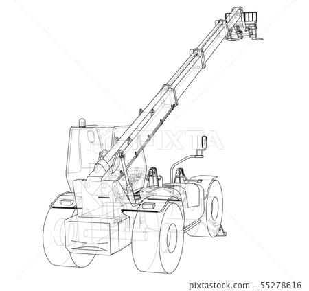 Forklift concept. Vector rendering of 3d Forklift concept. Vector rendering of 3d 55278616