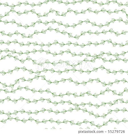 Seamless vector green pattern with hand drawn... - Stock Illustration ...