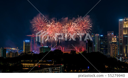 [Superb view] Night view and fireworks of Singapore 55279940