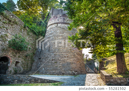 The old town of Bergamo Lombardy Italy The old town of Bergamo Lombardy Italy 55281502