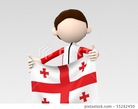 Georgian athletes raising flag Georgian athletes raising flag 55282450