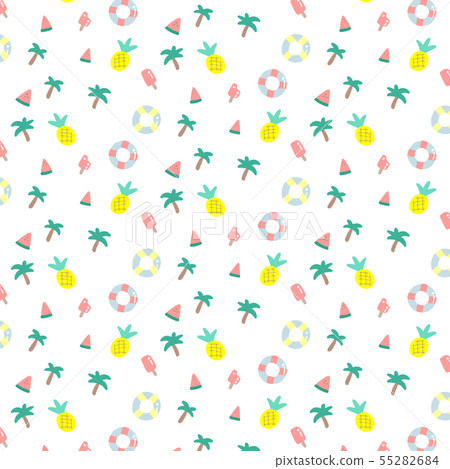 Summery seamless pattern - Stock Illustration [55282684] - PIXTA