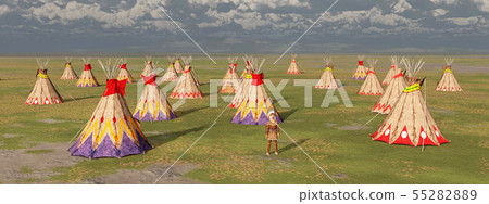 Indian camp in the prairie Indian camp in the prairie 55282889