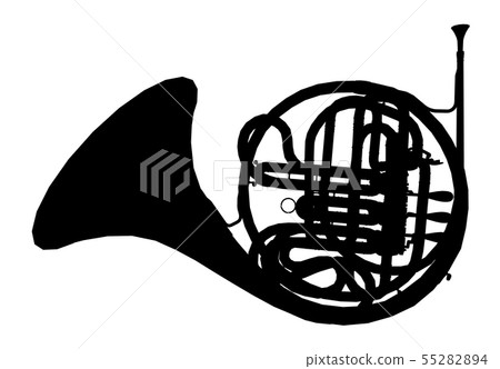 Silhouette of a horn, musical instrument Silhouette of a horn, musical instrument 55282894
