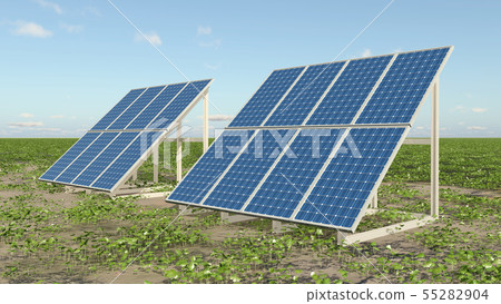 Solar panels in a landscape Solar panels in a landscape 55282904
