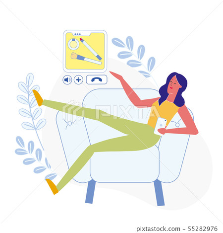 Cosmetologist Appointment Flat Vector Illustration 55282976