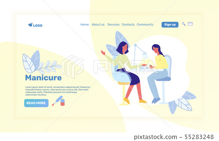 Manicure Salon, Shop Landing Page Vector Template Manicure Salon, Shop Landing Page Vector Template 55283248