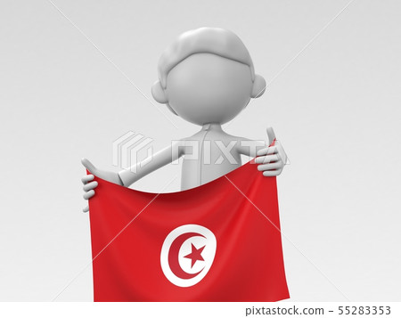 突尼斯運動員舉起國旗 突尼斯運動員舉起國旗 55283353