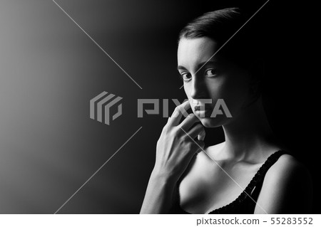 sad young woman 55283552