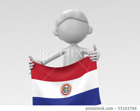 Paraguay athletes raising a national flag Paraguay athletes raising a national flag 55283784