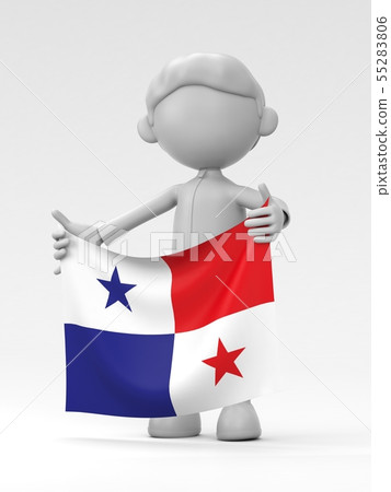 Panamanian athlete raising the national flag 55283806
