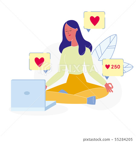 SMM Manager, Internet Blogger Vector Character SMM Manager, Internet Blogger Vector Character 55284205