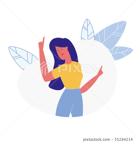 Teen Posing for Photo Flat Vector Illustration Teen Posing for Photo Flat Vector Illustration 55284214