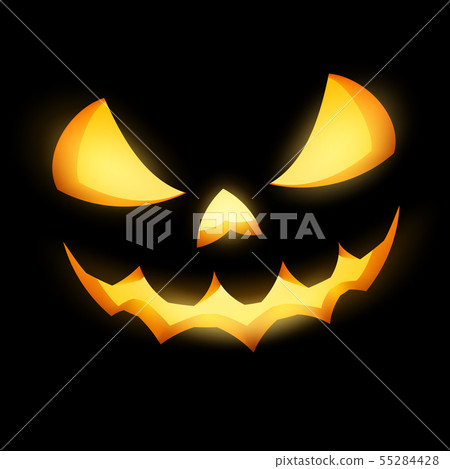 Grinning Jack O Lantern on black background. EPS 10 Grinning Jack O Lantern on black background. EPS 10 55284428