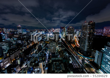 Real estate urban economy night view Real estate urban economy night view 55284829