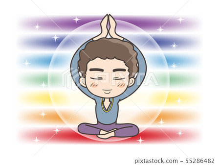 Meditation and the Seven Chakras-Hands Together-Male Poses 55286482