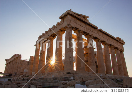 Ancient ruins of Athens, Greece Acropolis 55288275
