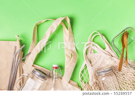 Cotton bags and glassware for free plastic 55289557