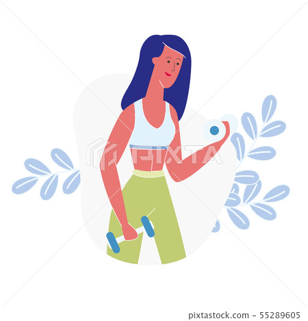 Dumbbells Training Cartoon Vector Illustration Dumbbells Training Cartoon Vector Illustration 55289605