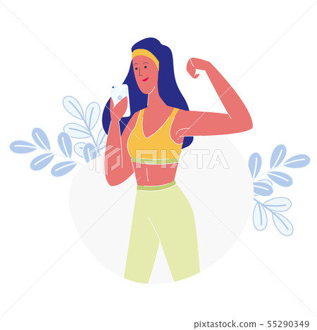 Fitness Club Female Trainer Flat Illustration 55290349