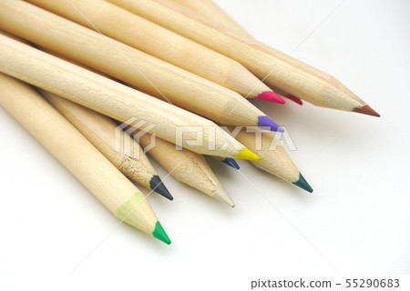 Group of mix pencil colors on white background. Group of mix pencil colors on white background. 55290683