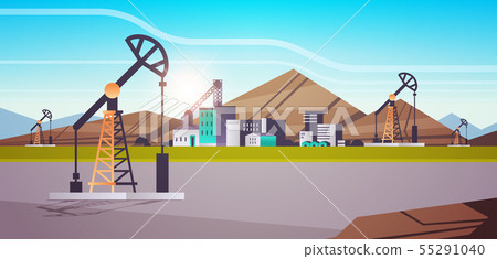 oil pump rig energy industrial zone oil drilling fossil fuels production concept flat mountains oil pump rig energy industrial zone oil drilling fossil fuels production concept flat mountains 55291040
